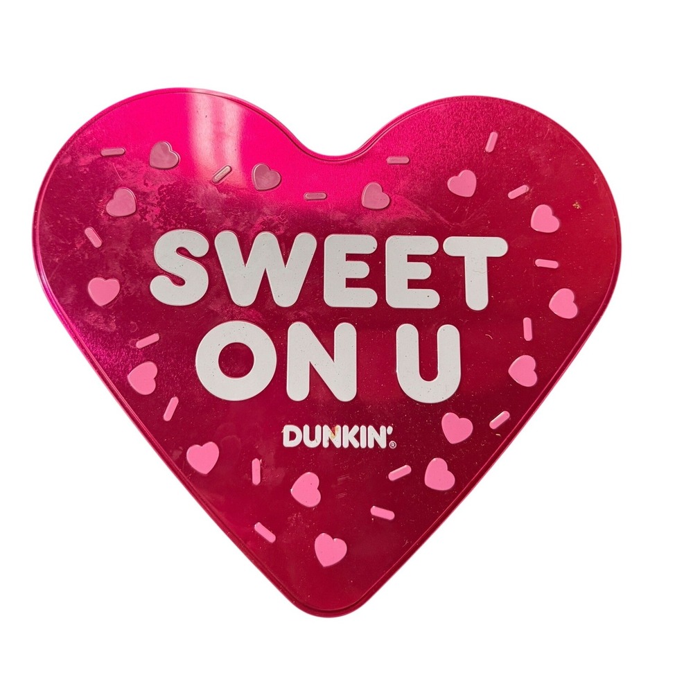 Rare Dunkin Munchkin Tin Valentine's Day 2 available Heart Shape 2020 Storage